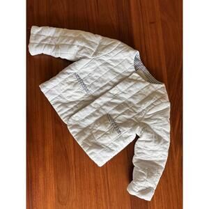 JANIE AND JACK Jacket Kids 6-12 Months White Quilted Puffer Warm Cozy Outerwear